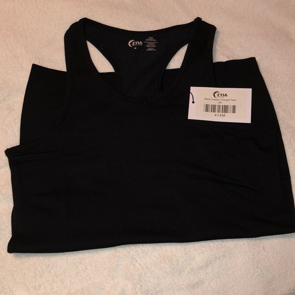 ZYIA Tops - ZYIA - Black Copper Charged Tank - Medium